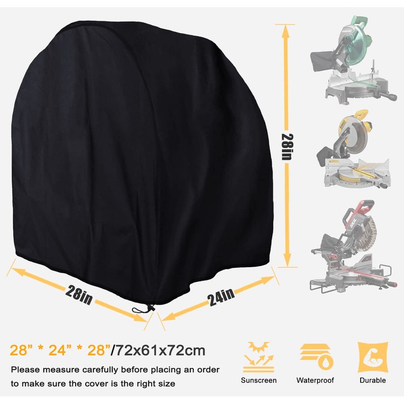Power Miter Saws Cover,28L*24W*28H inch,High Density Waterproof Oxford cloth, suitable