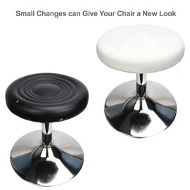 HuaLiSiJi Round Stool Covers 12-15.7 Inch/30-40cm Bar Stool Covers Velvet, Luxurious Fabric Stretchable Wrinkle Resistant Washable Dustproof (1, White)