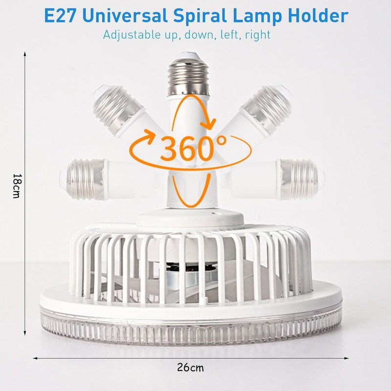 Shengruili Fan lamp, ceiling fan with LED light E27, ceiling
