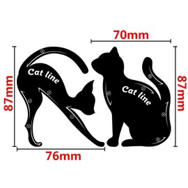 Garden Of Arts Cat Line Eyeliner Stencil, Smoky Eyeshadow Applicators Template Plate, Professional Multifunction Black Cat Shape Eye liner & Eye Shadow Guide Template (PVC Material) (1)