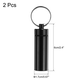 uxcell 2 Pcs Metal Toothpick Holder, Reusable Toothpick Case Waterproof Toothpick Container with Keychain for Outdoor Picnic Camping Traveling, Black