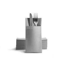 Alvotex CHIC Airlaid 50 Cutlery Napkins, Cutlery Pockets, Fabric-Like, Disposable Napkin, 39 x 40 cm, Grey