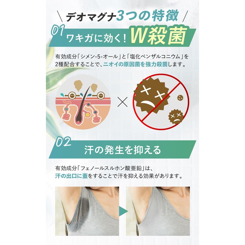 【医薬部外品】デオマグナ わきがクリーム ワキガクリーム ワキガ 脇 デオドラント 匂いケア 最強 すそわきが ワキガ対策