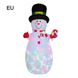 1.8m Christmas Yard Decoration Rotating Colorful Lights Inflatable Snowman Model