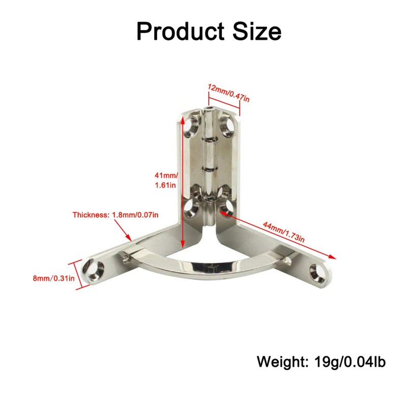 2Pcs Support Spring Hinges, Zinc Alloy Concealable Quadrant Hinge 90