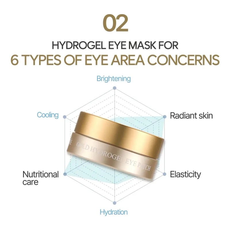 Parches De Hidrogel Para Ojos Petitfee Gold, 60 Unidades (30