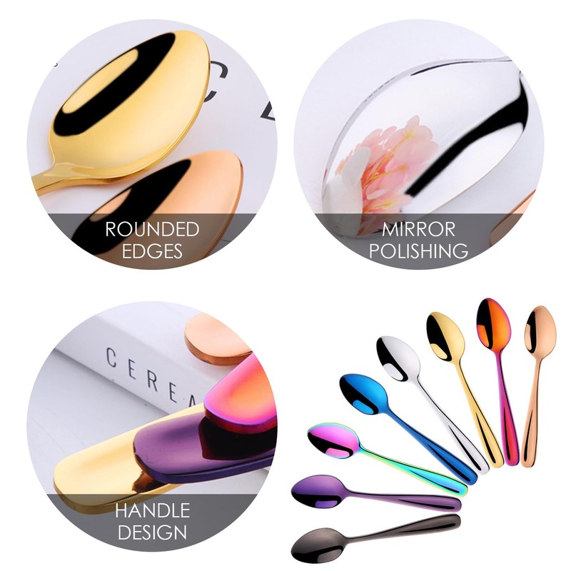 8 Pieces Coffee Spoons, Colorful Peanut Butter Spoons, Egg Stirring