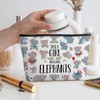 Funny Girl Loves Elephants Cosmetic Bag for Women，Elephant Gifts for