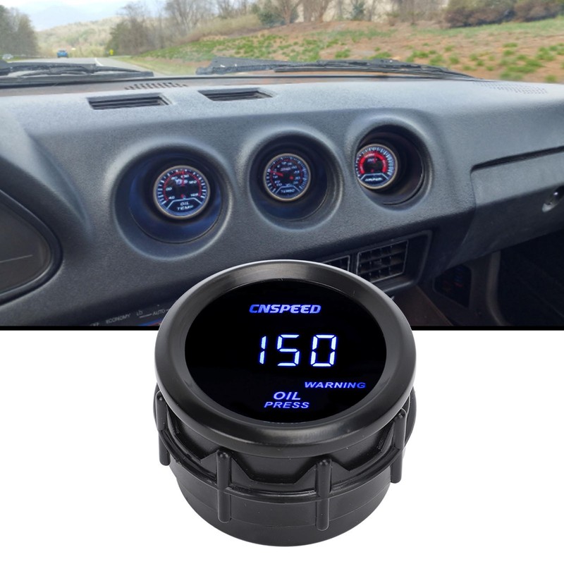 52mm Digital Oil Pressure Gauge Oil Press Meter with Blue