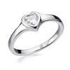 MATERIA by Matthias Wagner Heart Ring 925 Silver with White