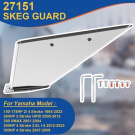 Replace for 27151 Skeg Guard Skeg Protector Kit Fit for Yamaha 150-175HP 2 & 4 Stroke, 200 VMAX, 200HP 4 Stroke 2.8L I-4, 200HP 2 Stroke HPDI, 300HP 4 Stroke Stainless Steel Skeg