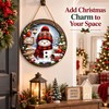 Christmas Snowman Hanging Ornament for Holiday Décor – 7.9-Inch Round