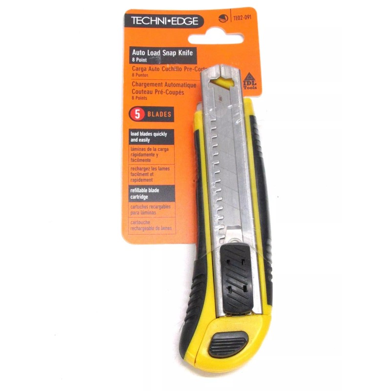 TECHNI-EDGE NOS! TECHNI EDGE AUTO LOAD SNAP UTILITY KNIFE, 8-POINTS,