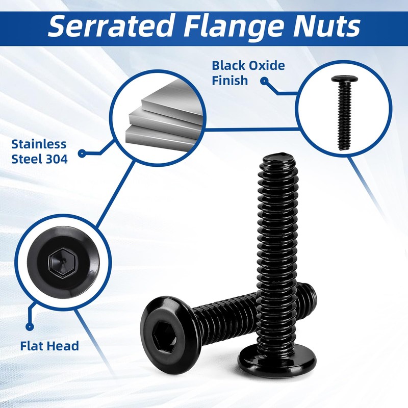 1/4-20 x 1/2" Flat Head Hex Socket Cap Screws Bolts,