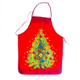 CHUANGOU Christmas Apron Christmas Kitchen Apron Ladies Funny Cooking Apron Apron for Christmas Parties Chef (Christmas Tree)