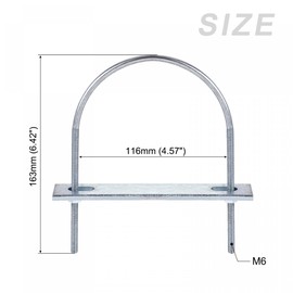sourcing map U Bolts 2 Sets (M6x116x163mm), Round U Bolt Steel with Accessories - for Construction, Pipe