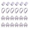 Glarks 24Pcs M3 Wire Rope Cable Clip Clamp with Cable