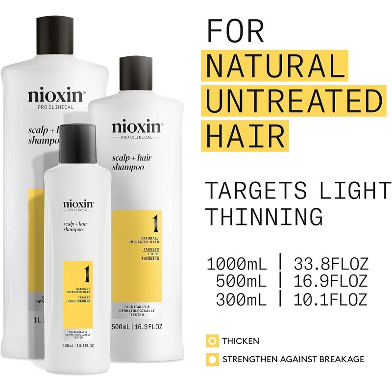 Nioxin Cleanser Shampoo System 1 for Fine Hair with Light