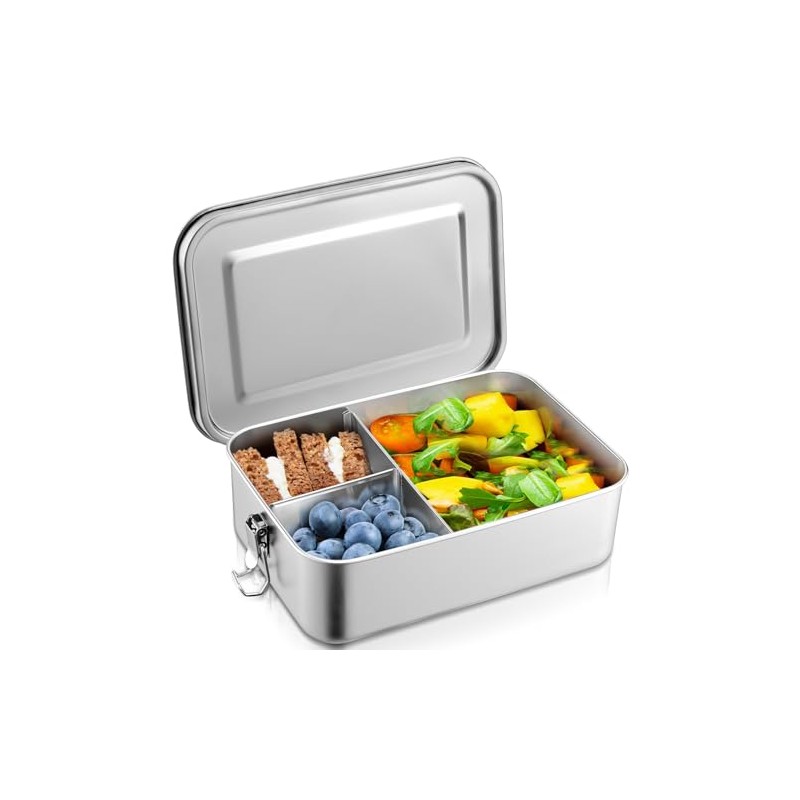 TeamFar Stainless Steel Bento Box, 47oz/1400ML Large Bento Lunch Container