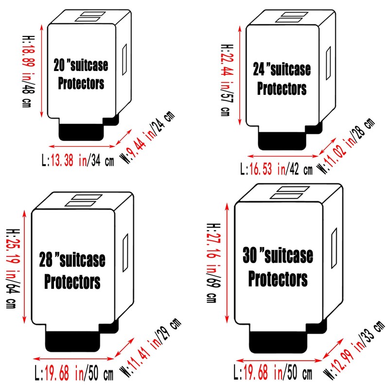 3 Piece Luggage Protector Suitcase Cover Set – Lightweight Clear