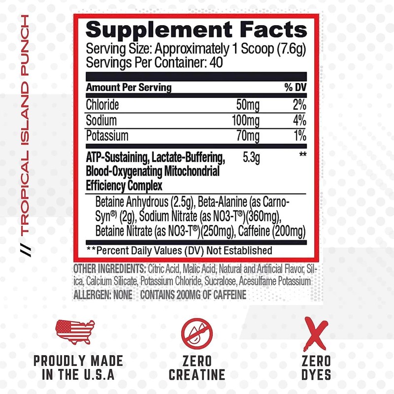 Purus Labs CONDENSE PreWorkout Powder, 40 Servings (Tropical Island Punch)