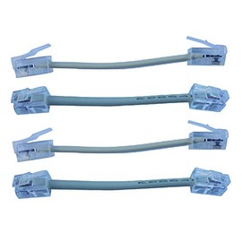 (4 Pack) 3 Inch Short Telephone Cable Rj11 Male to Male 3", Phone Line Cord (Black)