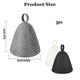 3 Pcs Sauna Hat,Sauna Hats for Men Women,Wool Sauna Hats Sauna Shower Use Caps, Vaporarium Hat,Sauna Wool Cap Russian Banya,Steam Bath Shower Sauna Accessories Universal for Women Men (C)