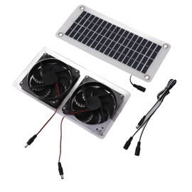 Solar Powered Fan 50W Light Portable Multi Purpose Strong ABS Solar Panel Fans Kit for Greenhouse RV Pet Room