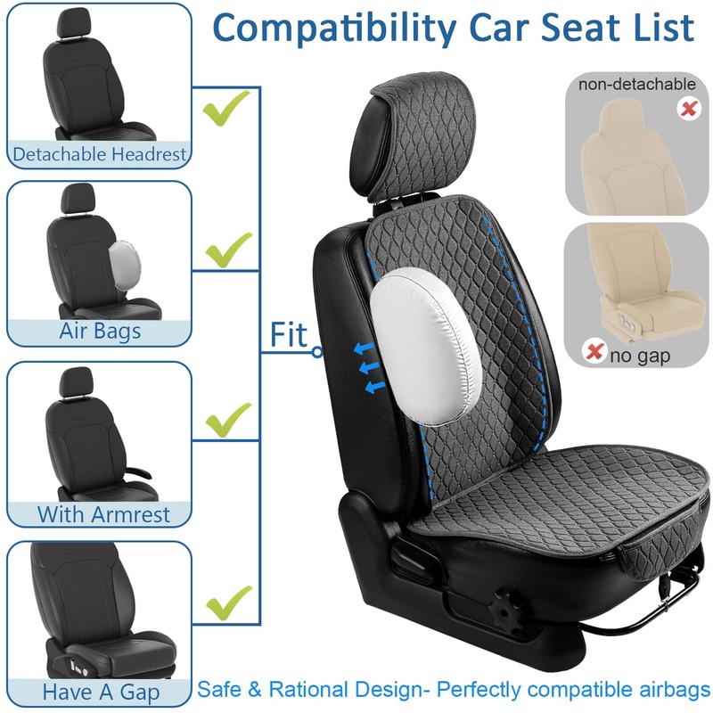 1 Pack Linen Car Seat Cover Front Seat Covers Soft
