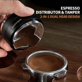 Coosigar 58mm Coffee Distributor and Tamper,Dual Head Coffee Leveler Fits for Gaggia E61 58mm Portafilter,Professional Espresso Hand Tamper.