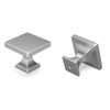 LONTAN 12 Pack Silver Square Drawer Cupboard Knobs - Brushed