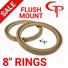 gp car audio Flush Mount 8 inch Speaker Rings MDF GP Car Audio Mounting Spacer (PAIR)