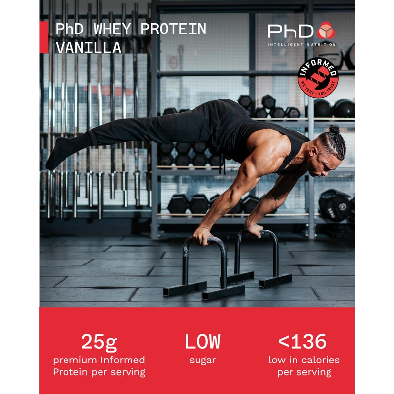 PhD PhD Nutrition Whey Powder 500g Vanilla C with 25g