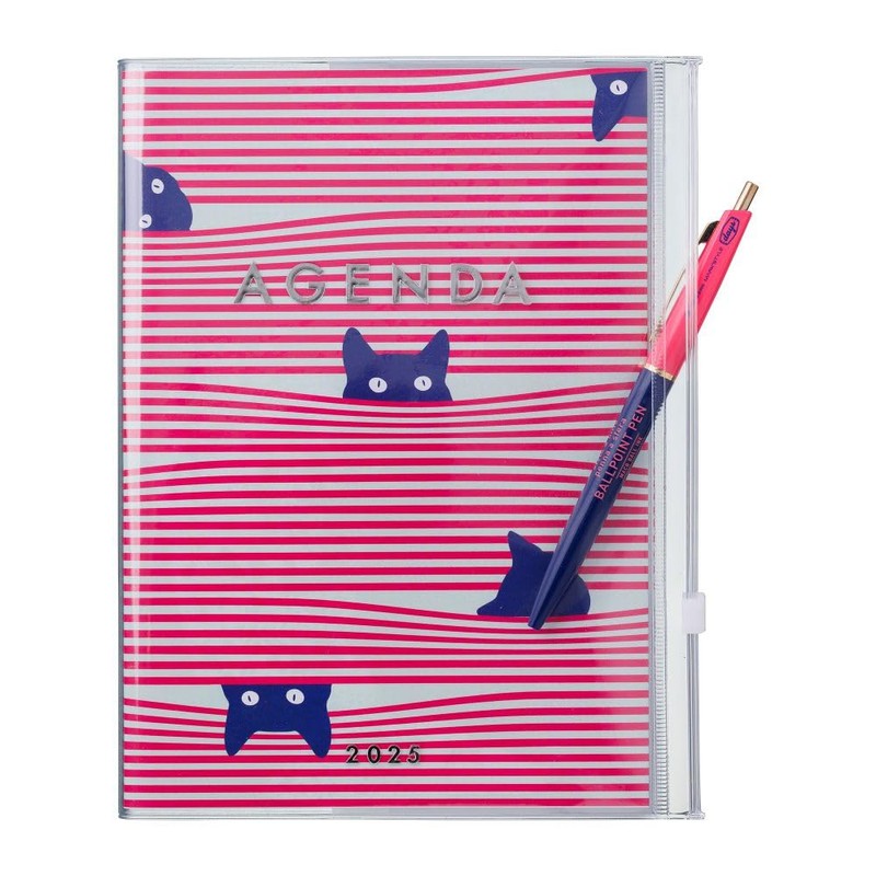 MARK'S 2024/2025 Pocket Diary A5 Vertical Cats Green From September