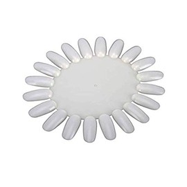 LASSUM 10 PCS Acrylic Wheel False Nail Art Tips Practice Display Nail Art Tool (Ivory-White)