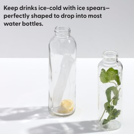 W&P Peak Silicone Water Bottle Ice Tray w/ Protective Lid | Charcoal| Easy to Remove Ice | Food Grade Premium Silicone | Dishwasher Safe, BPA Free