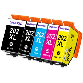 SINOPRINT 202XL Printer Cartridges for Epson 202 XL Cartridges for Epson XP 6105 Printer Cartridges for Expression Premium XP-6100 XP-6000 XP-6005 XP6100 XP6105 XP6000 XP6005 Pack