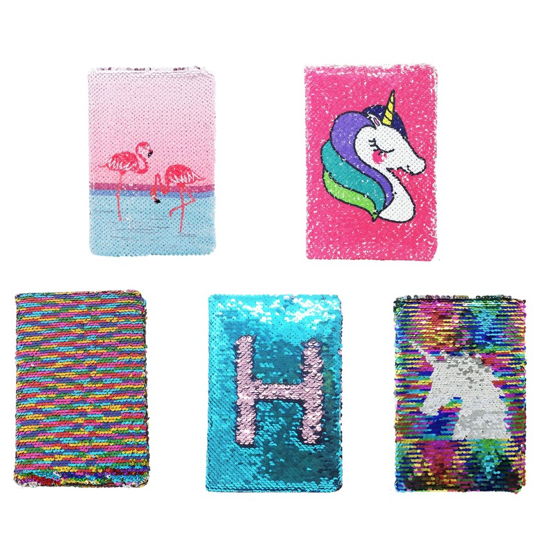 EXERZ Reversible Sequin Notebook A5 Size/Journal, Mermaid Diary/Magic Notepad, for
