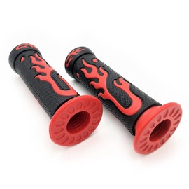 HTTMT XH4067-RED-22 ATV Watercrafts Flame Gel Style Grips Red Quad (7/8 Inches Both Side)