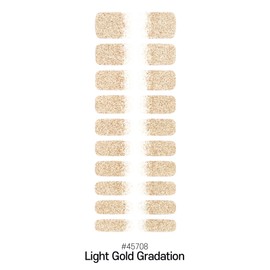 Laflare Gel Glossy Nail Strips, Self Adhesive Gel Nail Art Decals Polish Stickers with 20 Pcs Double-End Strips Glitter False Nails Including Trimming File (R45708 - Light Gold Gradation)