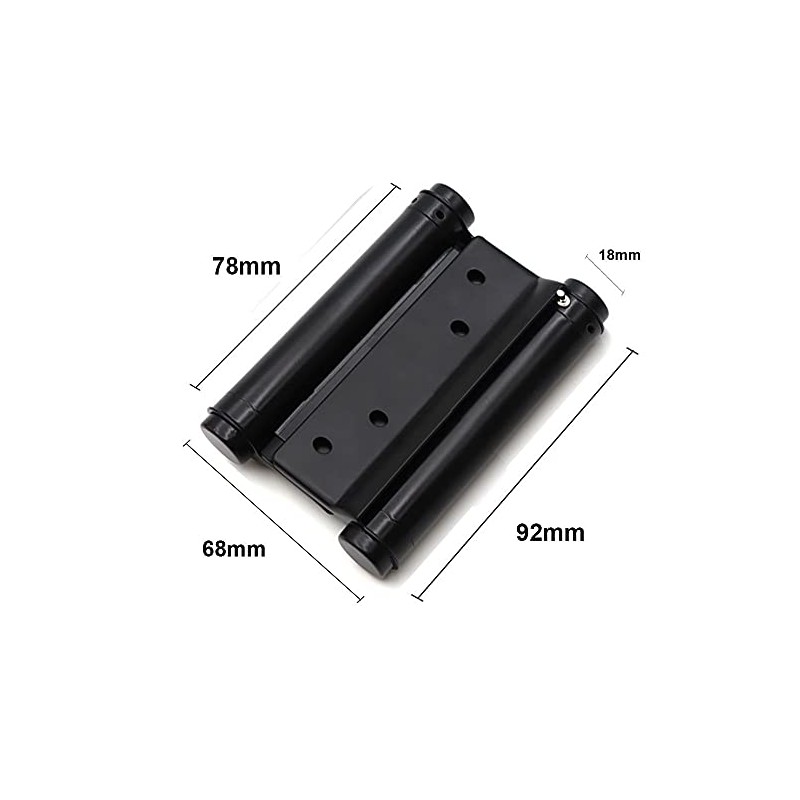 2Pcs 75mm Cafe Saloon Door Hinges Black with Screws Double