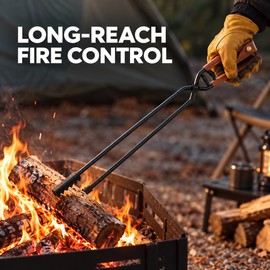 SHINE TRIP Carbon Steel Barbecue Fire Tongs, Lightweight Portable Anti-Scalding BBQ Clip for Outdoor Cooking