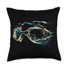 Swimming Goggles Vector Throw Pillow