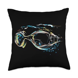 Swimming Goggles Vector Throw Pillow