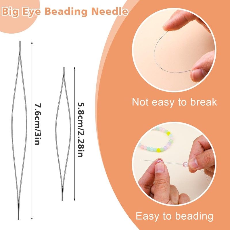 0.7mm/4 Rolls Elastic String for Bracelets, 50M Clear Bracelet String,