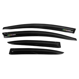 EVPROXP Window Visor Rain Guard Shade Compatible with 2012-2015 Civic Sedan 4DR, Side Window Vent Deflector, Dark Smoke Tinted, JDM Mug Tape On Slim Style, White Mug Sticker, 12 13 14 15