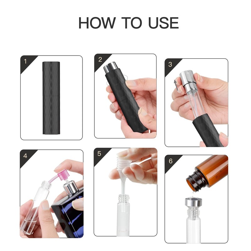 LISAPACK 8ML Perfume Atomizer Spray Bottle (2 PCS) Empty Cologne