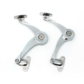 Apol Pack of 2 Adjustable Folding Support Hinge Lid Stay with Soft Close for Kitchen Cabinet Door