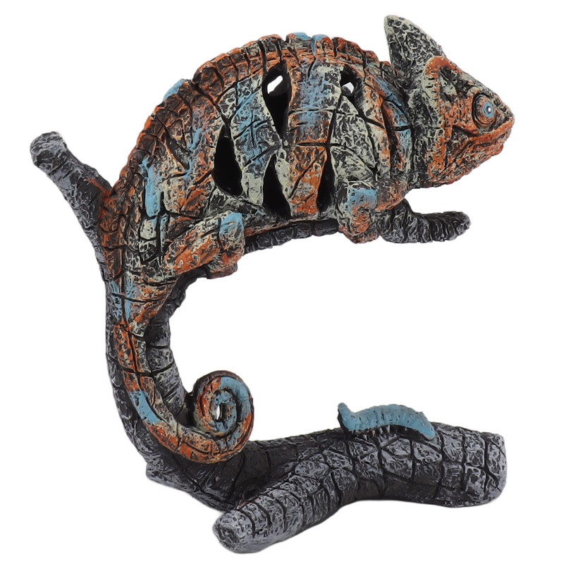 Chameleon Statue Sculpture Resin Chameleon Wild Animal Figurine Ornament for