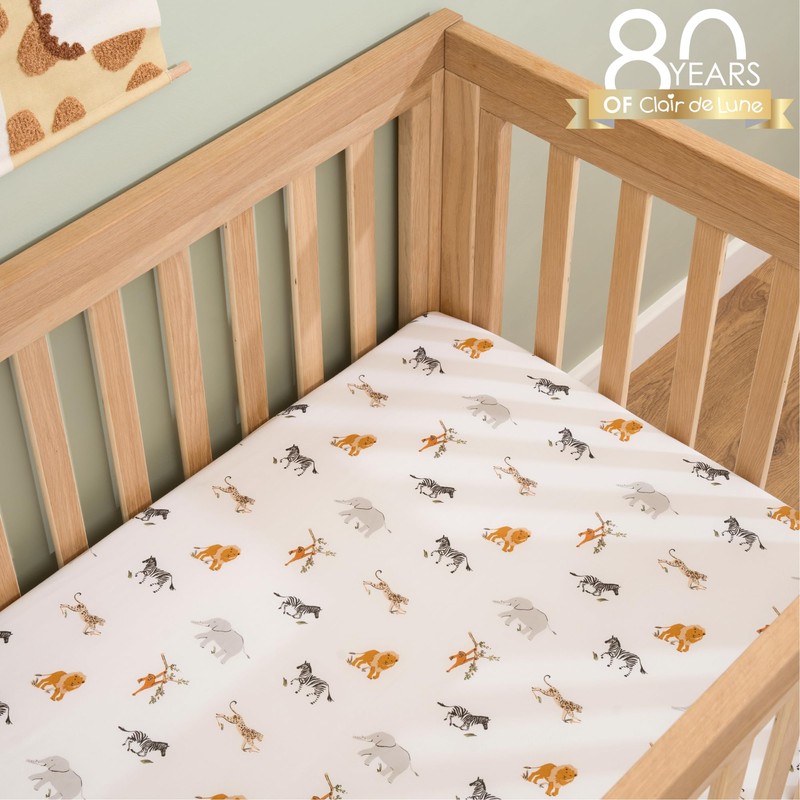 Clair de Lune Jungle Dream 2 Pack Fitted Cot Bed